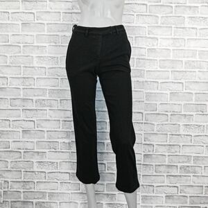 A.P.C. Women's Ribbed ankle crop pants in black cotton size 34 26waist
